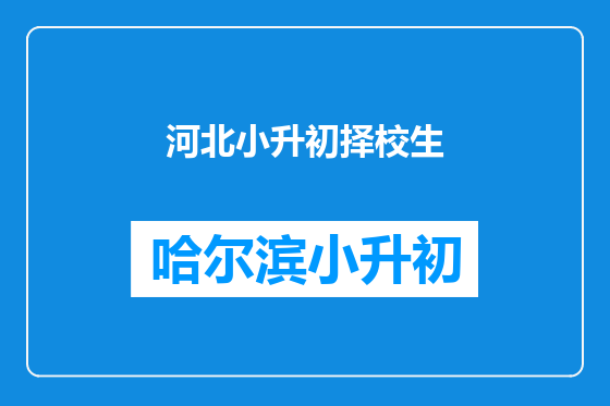 河北小升初择校生