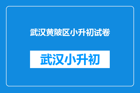 武汉黄陂区小升初试卷