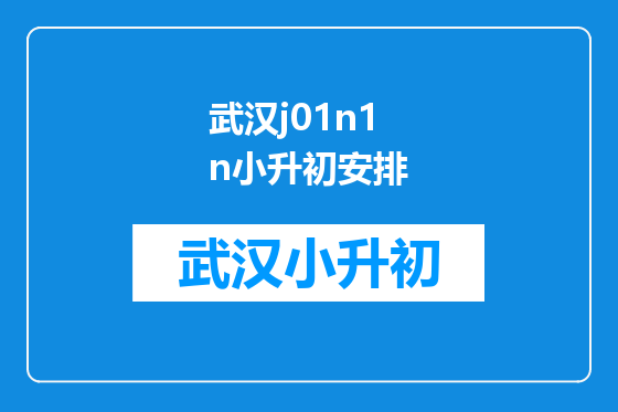 武汉j01n1n小升初安排