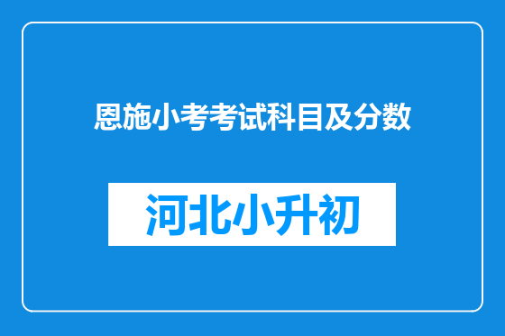 恩施小考考试科目及分数