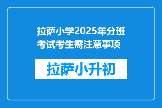 拉萨小学2025年分班考试考生需注意事项