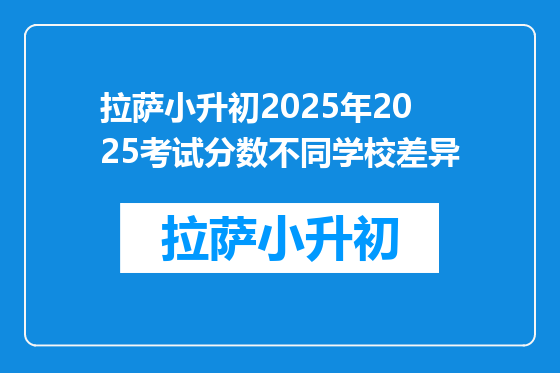 拉萨小升初2025年2025考试分数不同学校差异