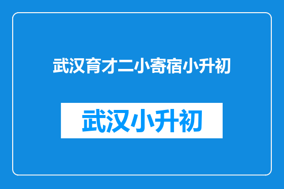 武汉育才二小寄宿小升初
