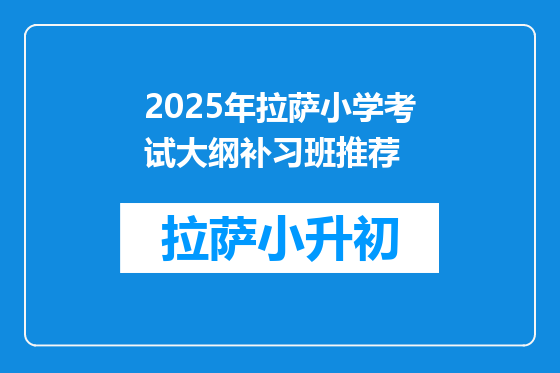 2025年拉萨小学考试大纲补习班推荐