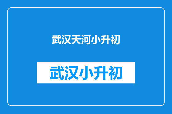武汉天河小升初