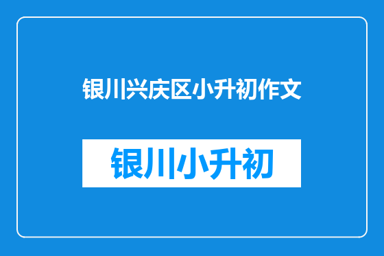 银川兴庆区小升初作文