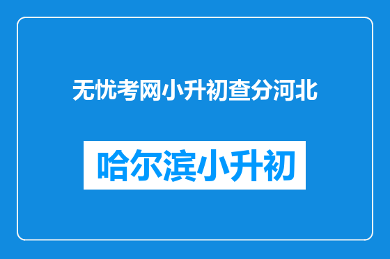 无忧考网小升初查分河北