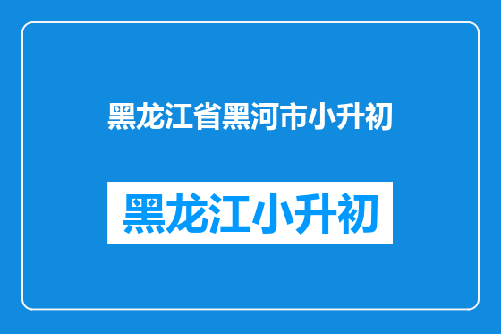 黑龙江省黑河市小升初