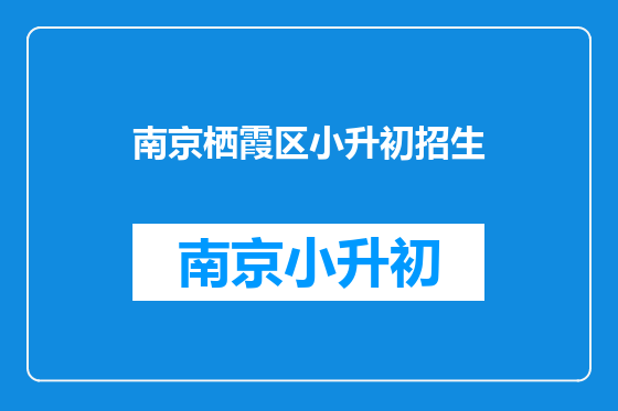 南京栖霞区小升初招生