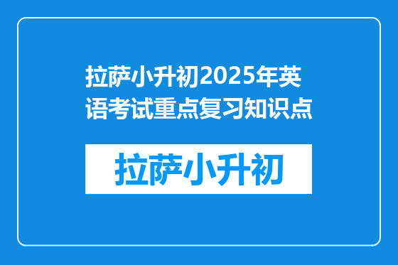 拉萨小升初2025年英语考试重点复习知识点