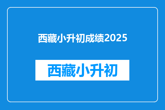 西藏小升初成绩2025