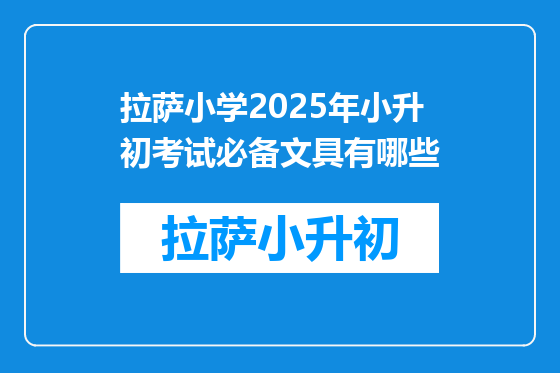 拉萨小学2025年小升初考试必备文具有哪些