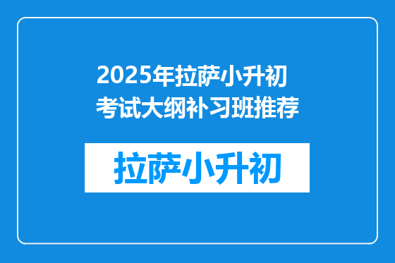 2025年拉萨小升初考试大纲补习班推荐