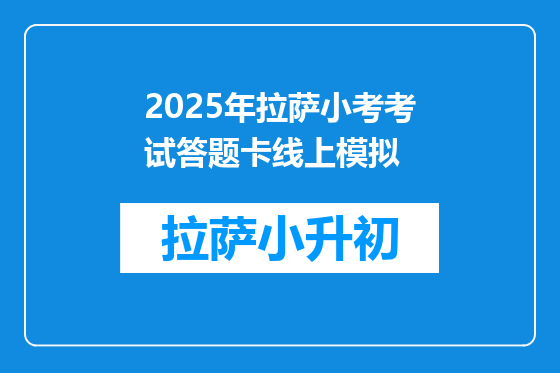 2025年拉萨小考考试答题卡线上模拟