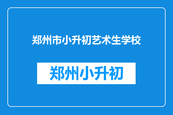 郑州市小升初艺术生学校