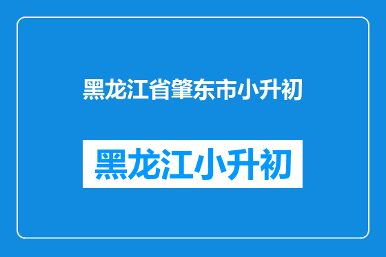 黑龙江省肇东市小升初