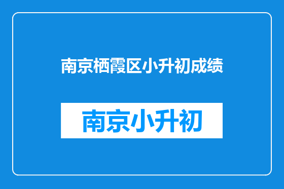 南京栖霞区小升初成绩