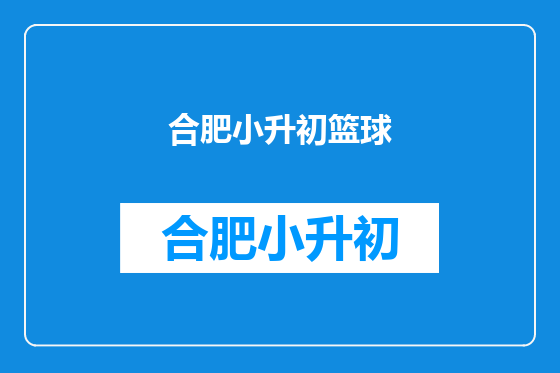 合肥小升初篮球