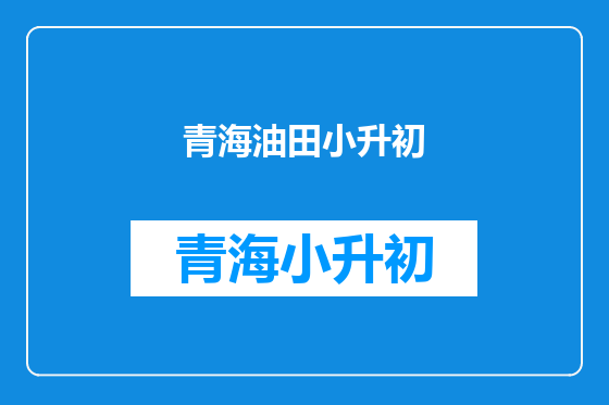 青海油田小升初