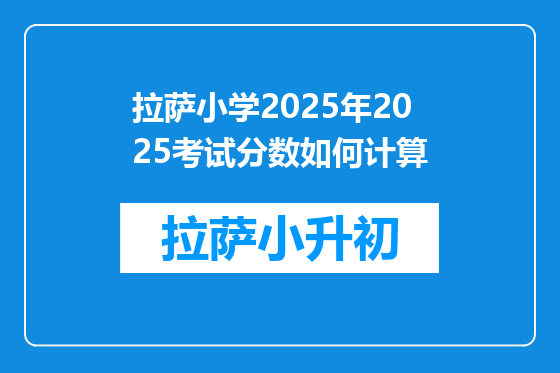 拉萨小学2025年2025考试分数如何计算
