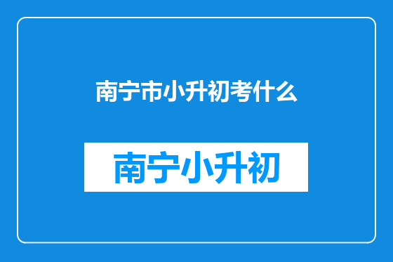 南宁市小升初考什么
