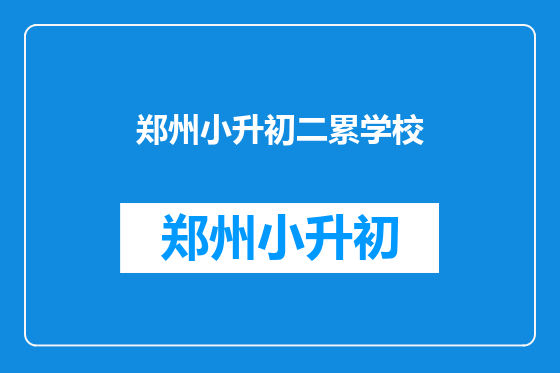郑州小升初二累学校