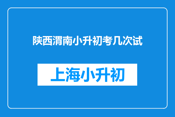 陕西渭南小升初考几次试