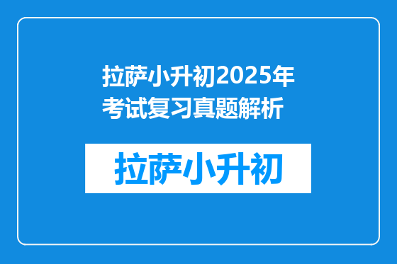 拉萨小升初2025年考试复习真题解析
