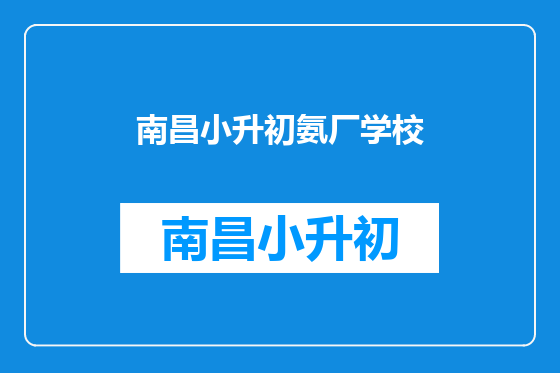 南昌小升初氨厂学校