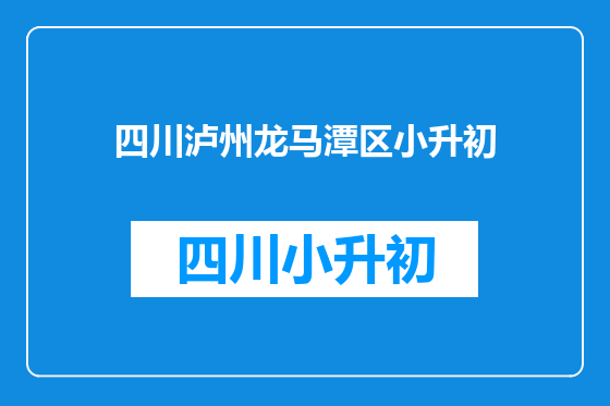 四川泸州龙马潭区小升初
