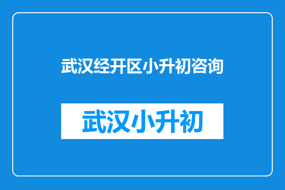 武汉经开区小升初咨询