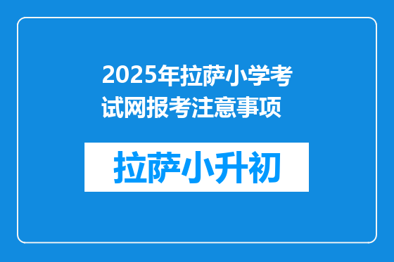 2025年拉萨小学考试网报考注意事项