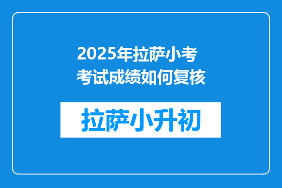 2025年拉萨小考考试成绩如何复核