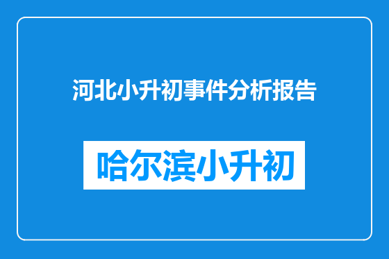 河北小升初事件分析报告
