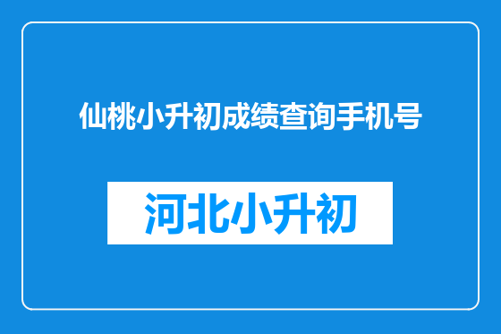 仙桃小升初成绩查询手机号