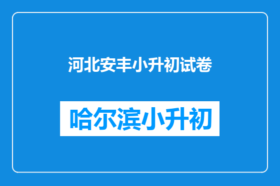 河北安丰小升初试卷