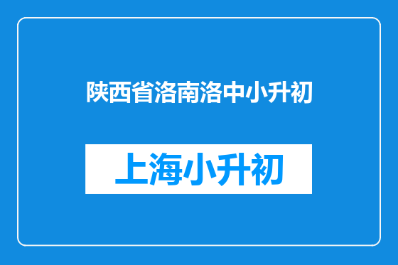 陕西省洛南洛中小升初