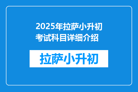 2025年拉萨小升初考试科目详细介绍