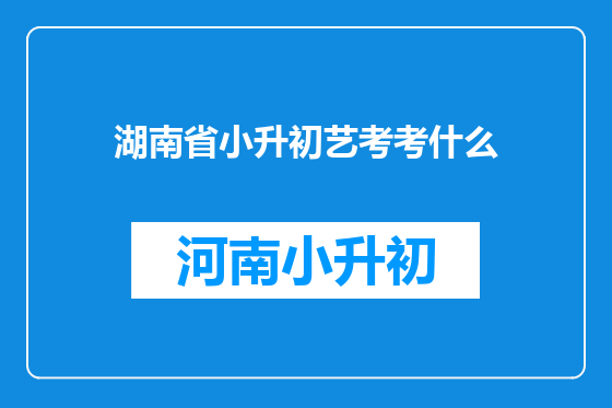 湖南省小升初艺考考什么
