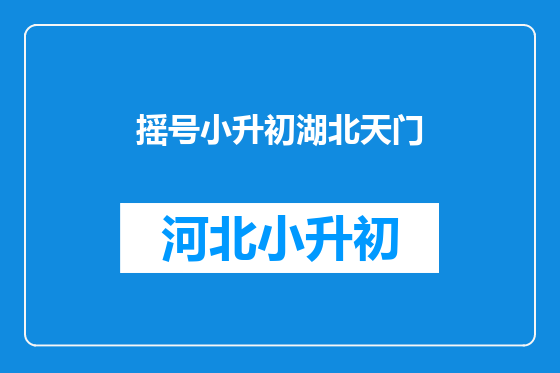 摇号小升初湖北天门