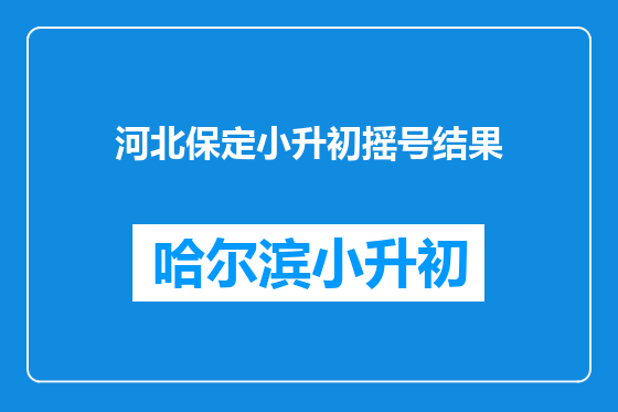 河北保定小升初摇号结果