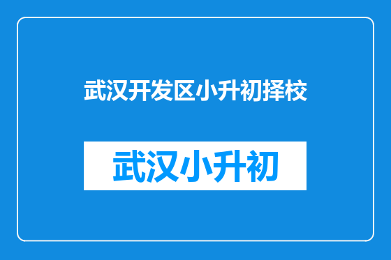 武汉开发区小升初择校