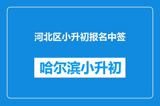 河北区小升初报名中签