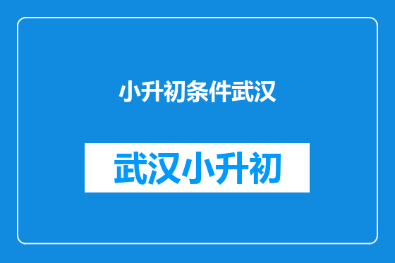 小升初条件武汉