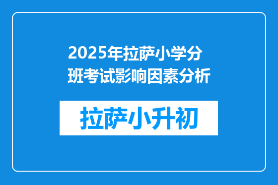 2025年拉萨小学分班考试影响因素分析