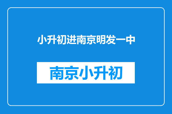 小升初进南京明发一中
