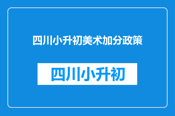 四川小升初美术加分政策