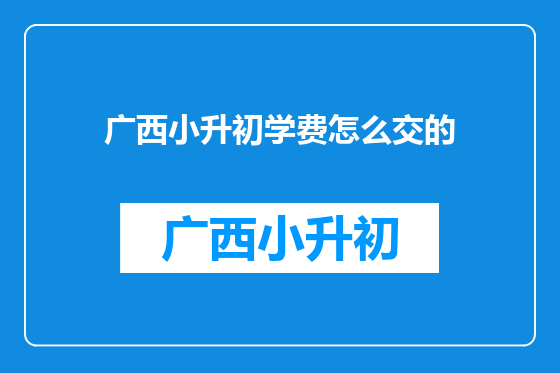 广西小升初学费怎么交的
