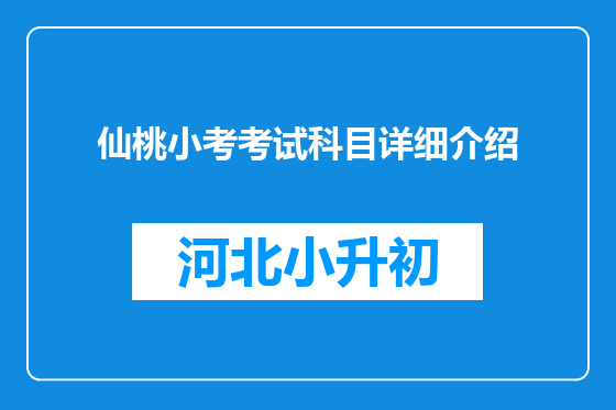 仙桃小考考试科目详细介绍