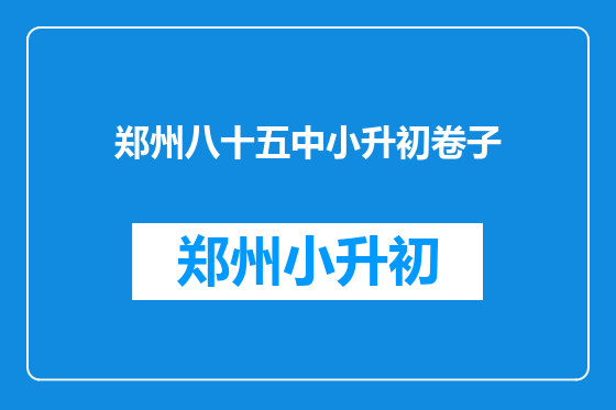 郑州八十五中小升初卷子